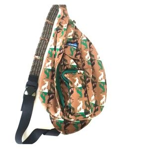 KAVU Deer Print Rope Sling Bag EUC!